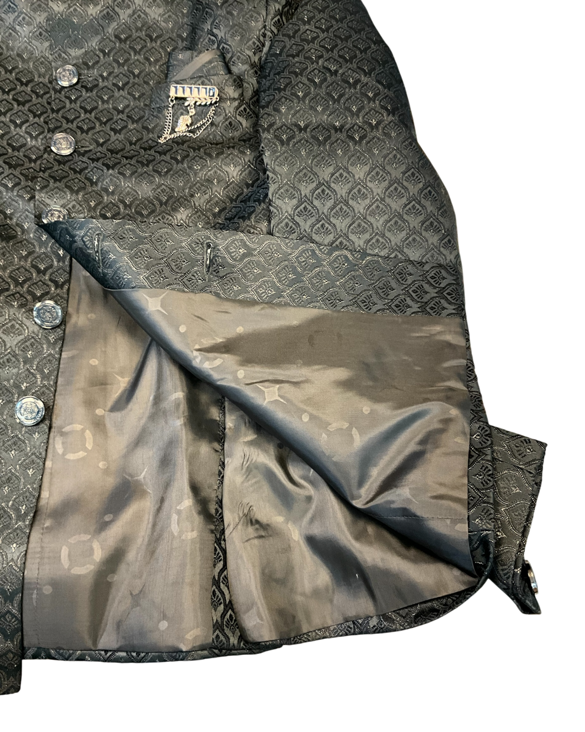 Black - PREMIUM Slim Fit Mens Self Brocade BandhGala / Prince / Chinese Collar Jacket - Fantastic Fit - CS2702 09TY26