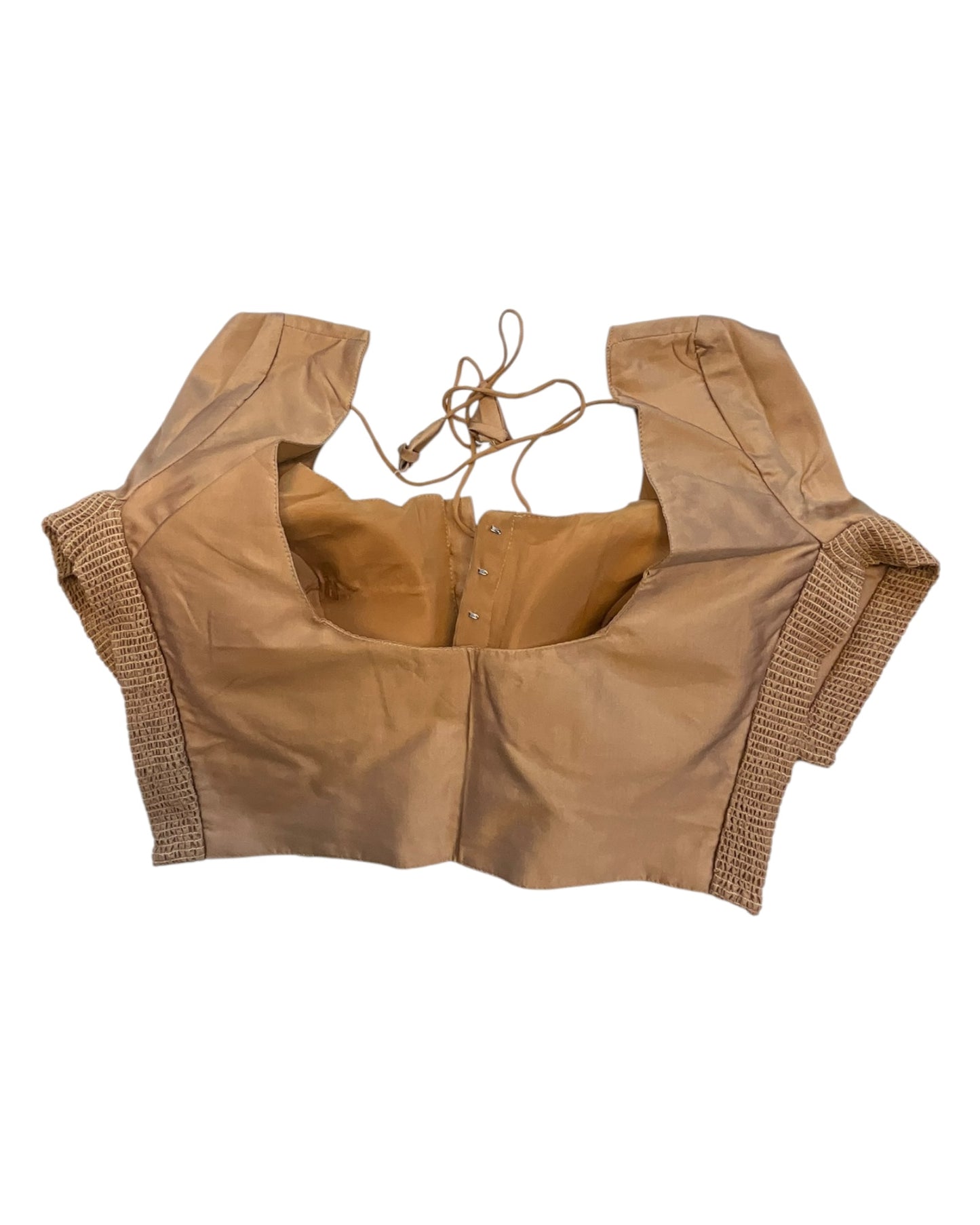 Light Brown - HYBRID Silky Saree blouse - With Elastic on both side for Great fit - Size 36",38", 40" S M L - VAM1216 Ap