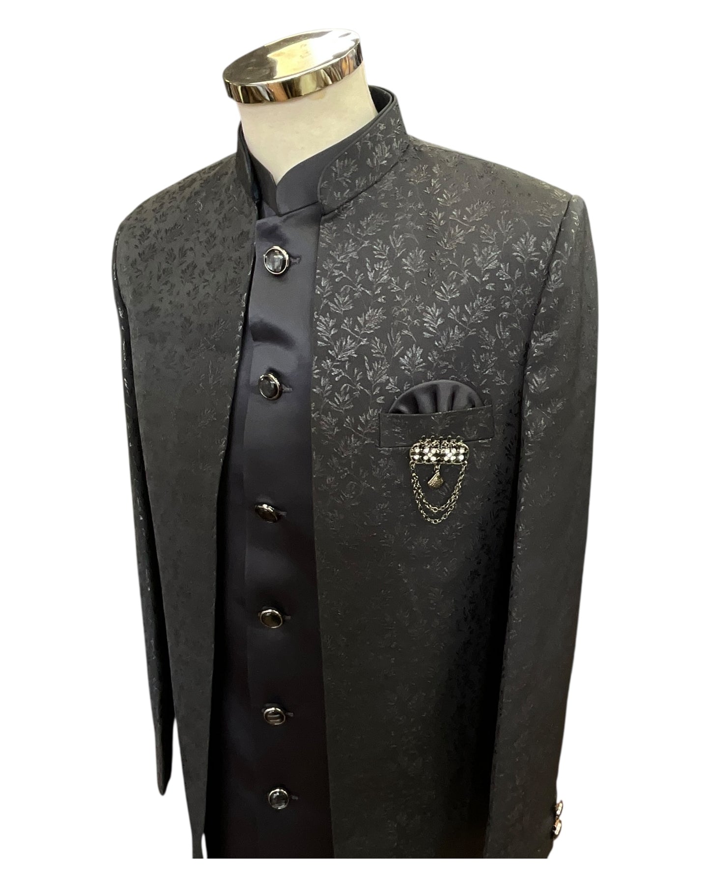 Steel Grey - PREMIUM Mens Knee Length Jacket with Long Waistcoat - Sherwani / Indo Western - Fantastic Fit - KCS6613 05RY25