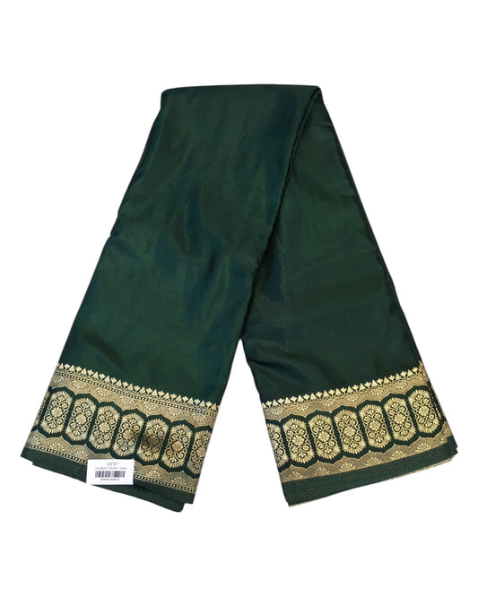 Bottle Green - Traditional Handloom Banarasi Sari / Saree - with Blouse Piece - SN2403 11VC24