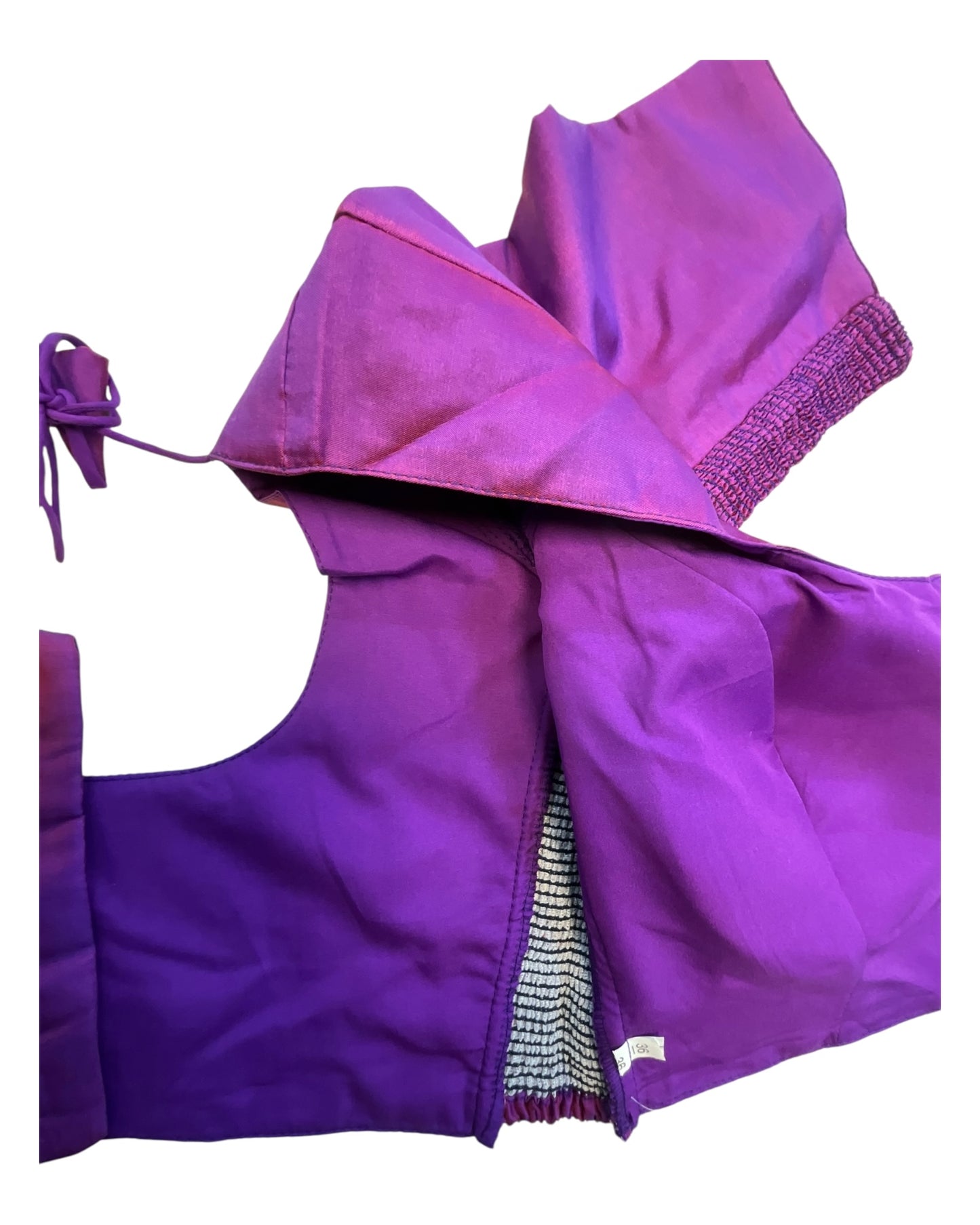 Purple - HYBRID Silky Saree blouse - With Elastic on both side for Great fit - Size 36",38", 40" S M L - VAM1216 Ap