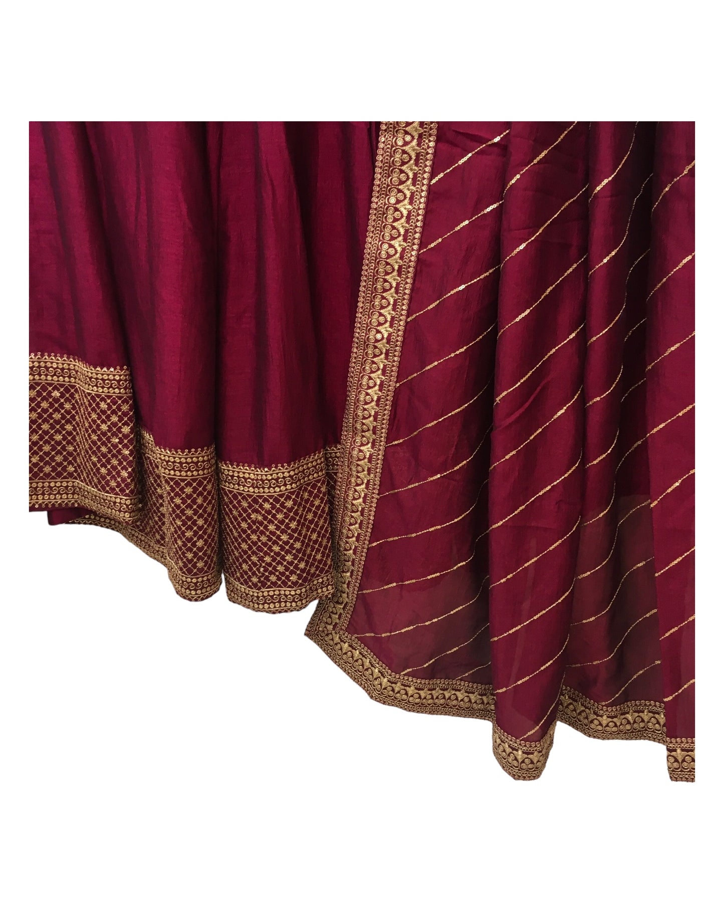 Dark Magenta - Silky Lehenga Set - Weddings ,Bridesmaids, Sangeet, Henna, Haldi - 24h Dispatch - AF2414 TT 0624