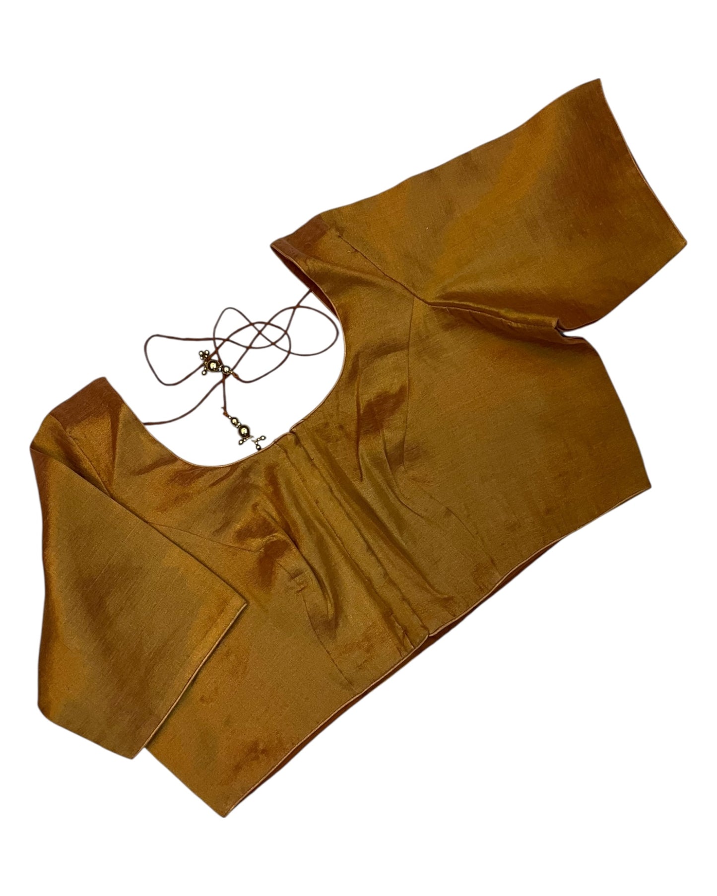Copper Gold - Silky Saree blouse - UK Stock - Next Day / 2-3 Days Delivery - Size 34"-46" - XS, S, M, L, XL, XXL - VFL289 R