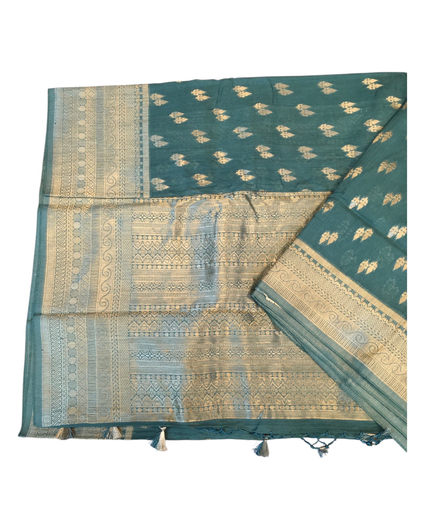 Sage Green - Traditional Handloom Banarasi Sari / Saree - with Blouse Piece - SN2402 11TY24
