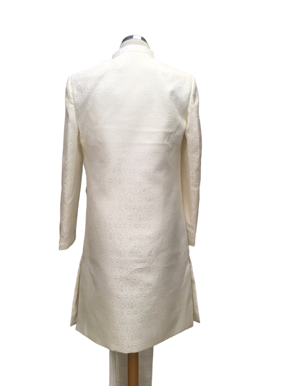 Cream - Classic Self Brocade Sherwani with Gold Buttons - XS, S, M, L, XL to XXXL BS786 JP 0823