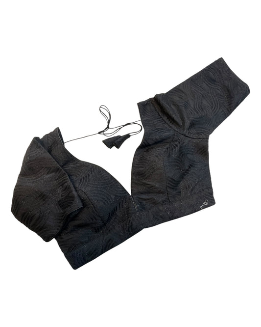 36" UK10 & 40" UK14 - Black - Deep Neck & Back - Saree / Lehenga Blouse -UK Stock - Quick Dispatch - B246 09KP25