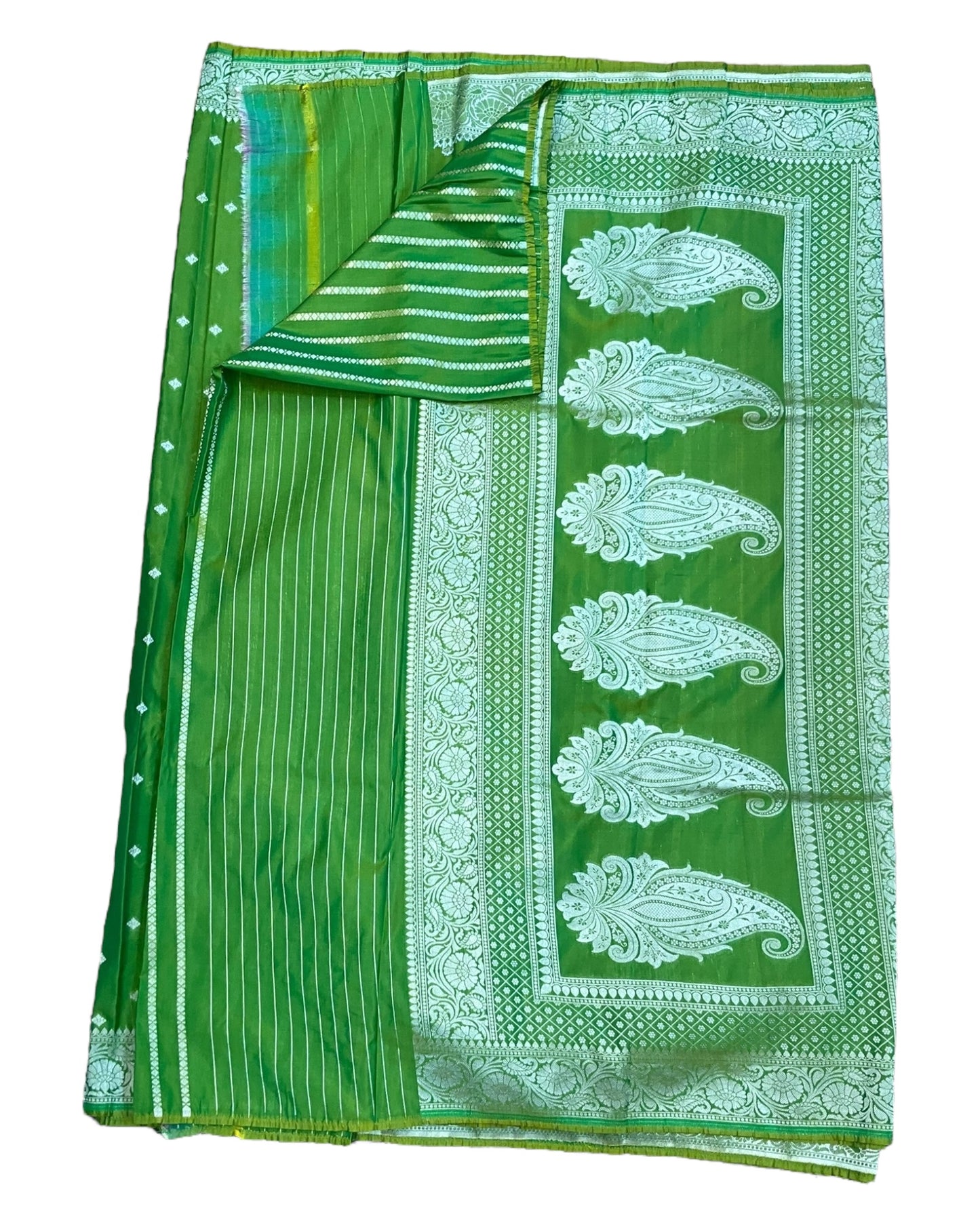 Henna Green - Classic Banarasi Soft Silky Saree with Blouse Piece - UK stock - 24hr Dispatch - UST2501 VT
