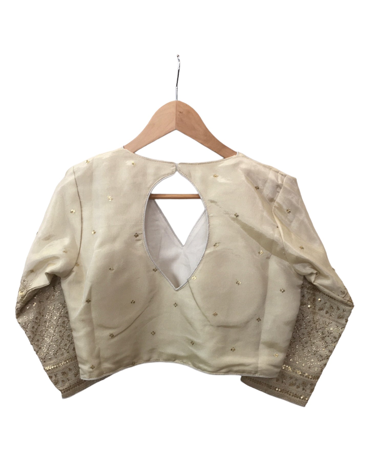 Cream - Long Sleeves, Silky Lehenga Set - Weddings , Sangeet, Henna, Haldi - 24h Dispatch - KTC24338 JP 0624