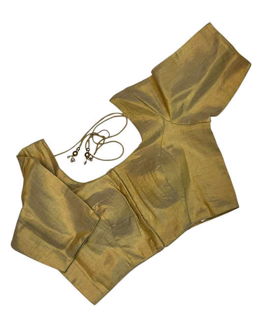 Classic Gold - Silky Saree blouse - UK Stock - Next Day / 2-3 Days Delivery - Size 34"-46" - XS, S, M, L, XL, XXL - VFL289 R