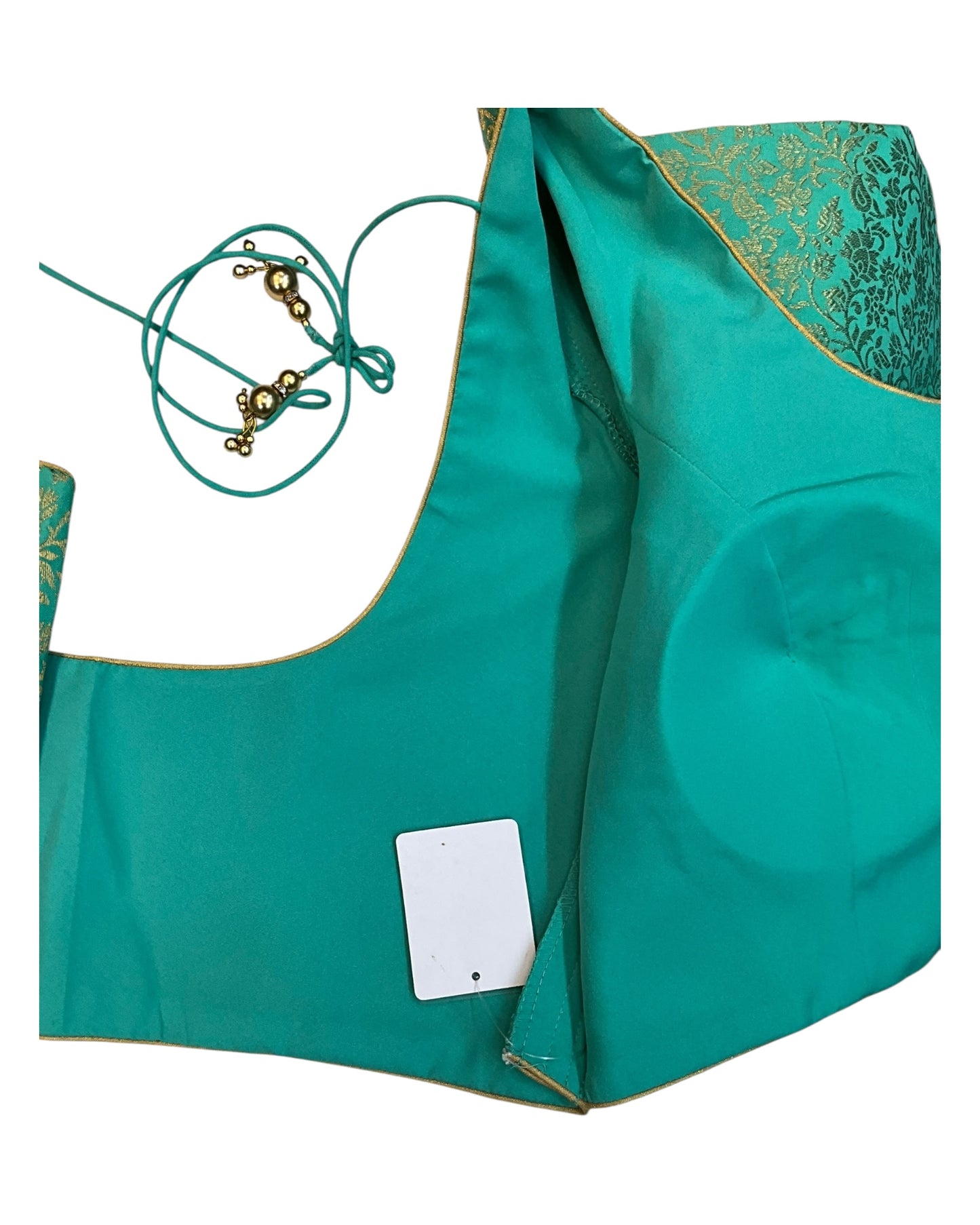 38" & 42" - Sea Green - Banarasi Brocade Saree / Lehenga Blouse -UK Stock - Quick Dispatch - X1126 01A25