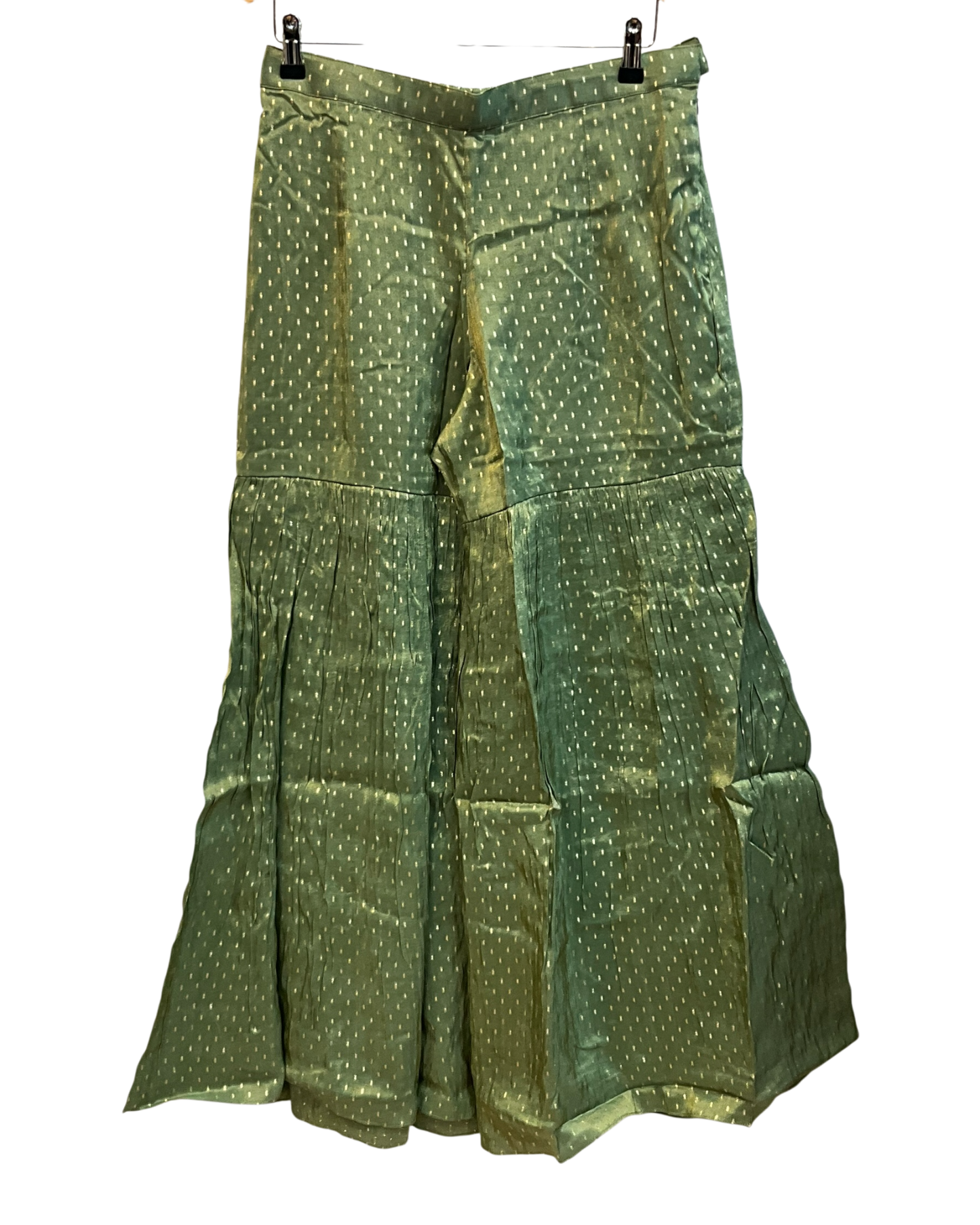 UK 12 / 38" - Sage Green - Ladies Sharara / Palazzo Trousers Suit - UK Stock - Sangeet / Henna / Weddings - HEL6501 JY