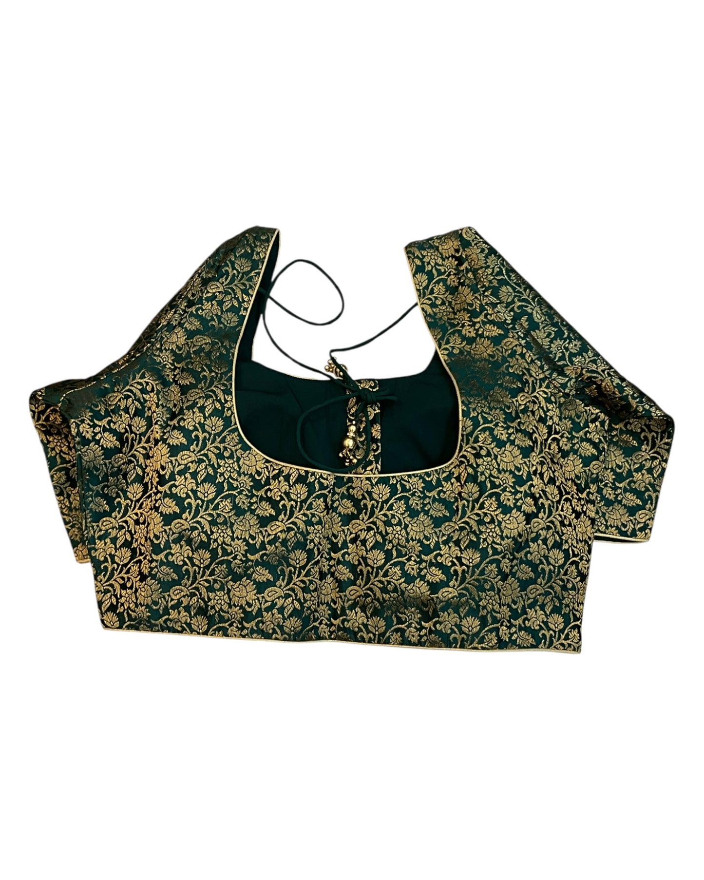38" & 42" - Bottle Green - Banarasi Brocade Saree / Lehenga Blouse -UK Stock - Quick Dispatch - X1126 01A25