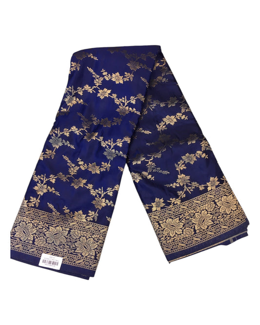 Navy Blue - Traditional Handloom Banarasi Sari / Saree - with Blouse Piece - SN2404 11VC24
