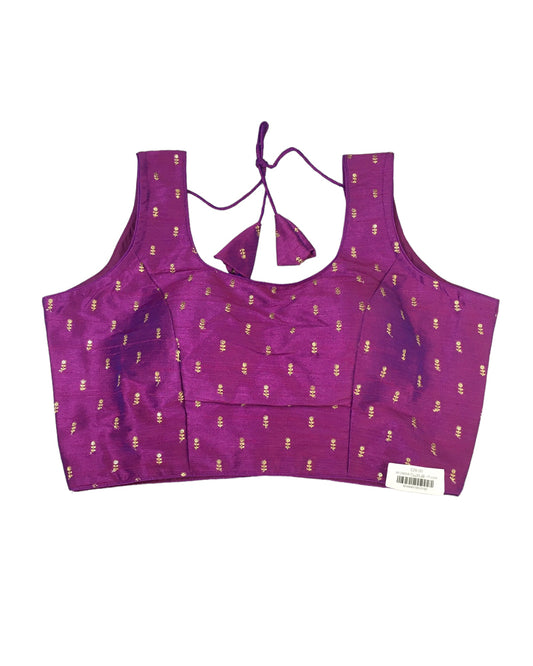 Plum - Dupion Silky Saree / Lehenga blouse - 38" Bust (UK 12) Can be let out to size 16 - AF2405 A 0324