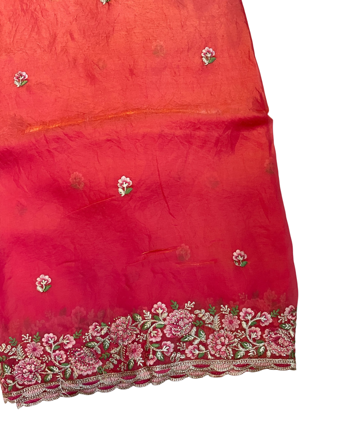 Coral Pink - Fancy Party Saree with Blouse Piece - UK stock - 24hr Dispatch - LTF4603 07VY26