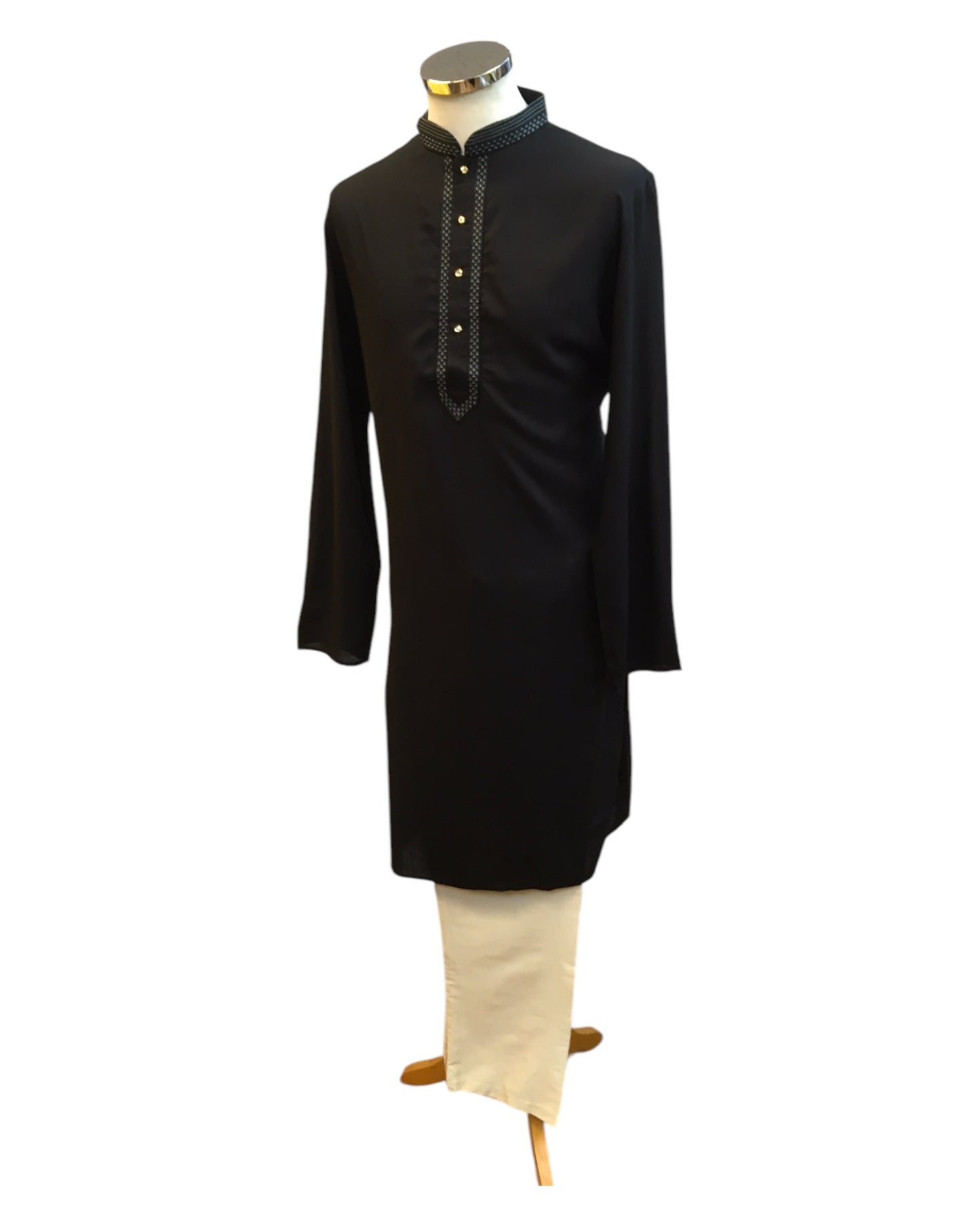 Black - Fantastic Mens Indian Kurta set - Weddings / Walimas , Sangeet, Eid, Mehndi / Henna - NAD2502 01KP25