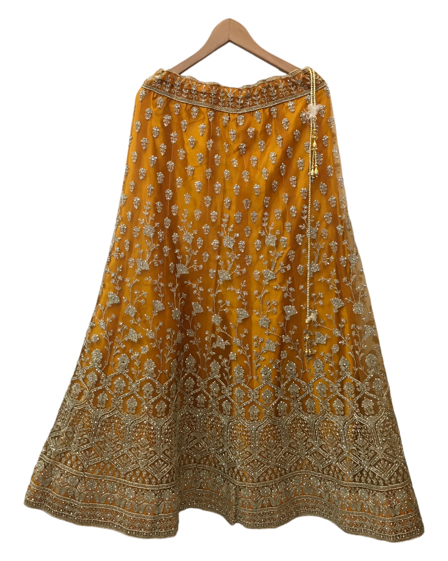 Amber / Yellow - Ready Made Lehenga Set - Size 12 - 38"(Loosen up to 14) ) UK Stock - 24h Dispatch - VC2342 AY 0523