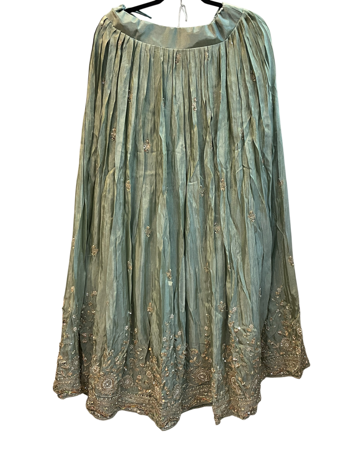 Size UK 14 (40") Pista / Light Green - Mid Length Blouse Lehenga Set - Mehndi / Sangeet / Bridesmaids / Weddings / Garba - UK Stock - 24h Dispatch - AFDM2287 09TP26