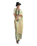 Mint Green - Handloom Brocade Saree with Blouse Piece - KS335001 VP 1123