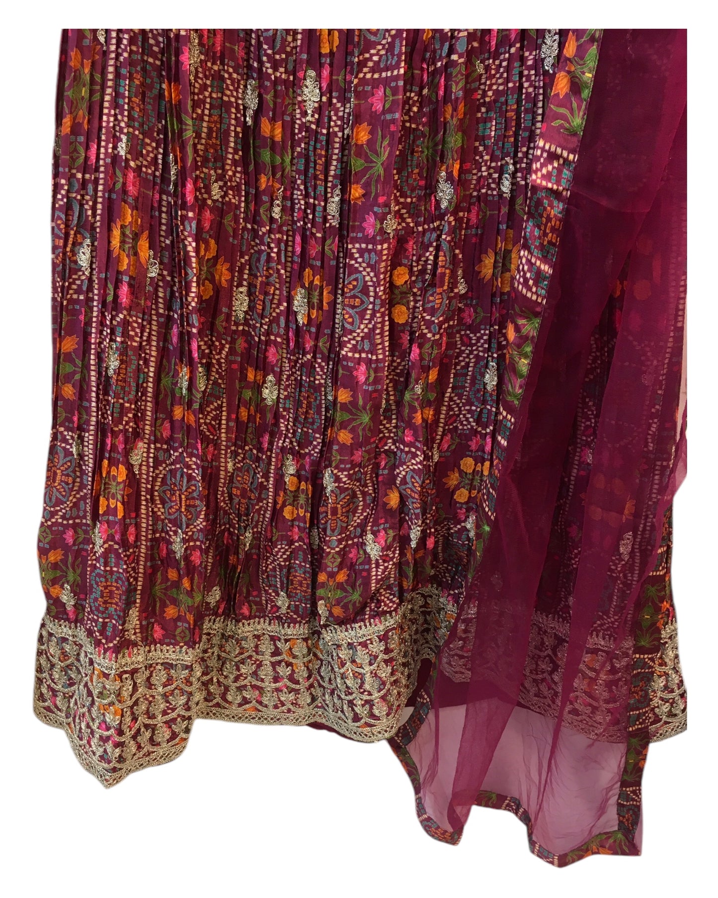 Size 12 / 38" Bust - Silky Wine - Ready Made Lehenga Set - UK Stock - 24h Dispatch - KTC250103 TY 0125