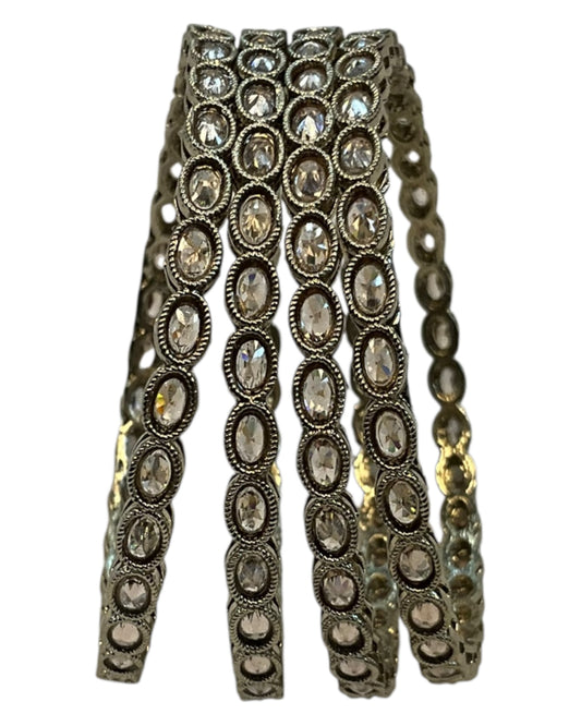 Gold Stone - Antique Gold Finish Bangles Set (Set of 4) - UK stock - SM, M, L, XL NBA3150 08J25