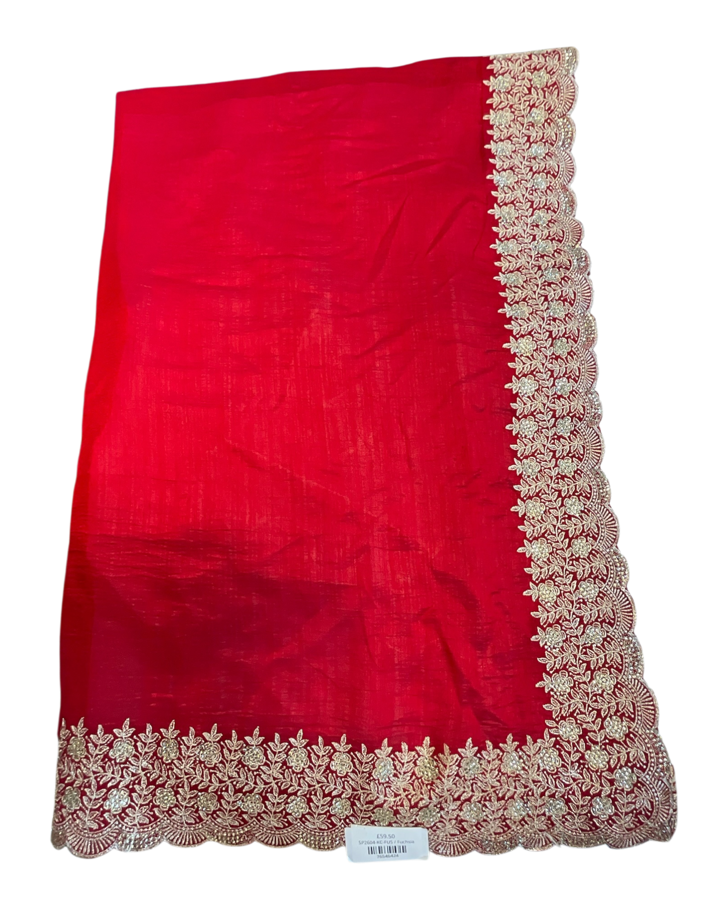 Red - Fancy Party Saree with Blouse Piece - UK stock - 24hr Dispatch - SP2604 KC