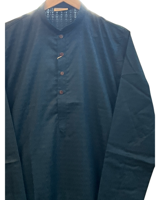 Teal - Brocade - Mens Indian Kurta set with Trousers - UK Stock - Weddings / Walimas , Sangeet, Diwali, Eid, Mehndi / Henna - AX5174 09H26