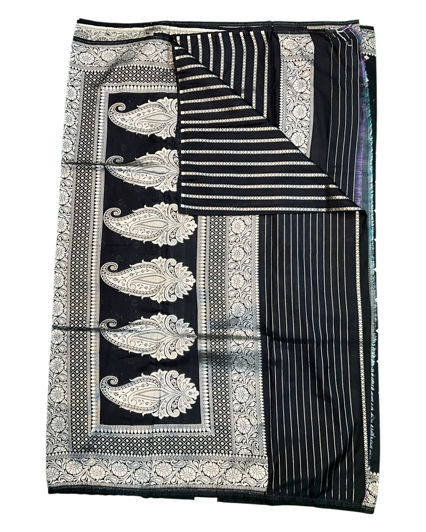 Black - Classic Banarasi Soft Silky Saree with Blouse Piece - UK stock - 24hr Dispatch - UST2501 VT