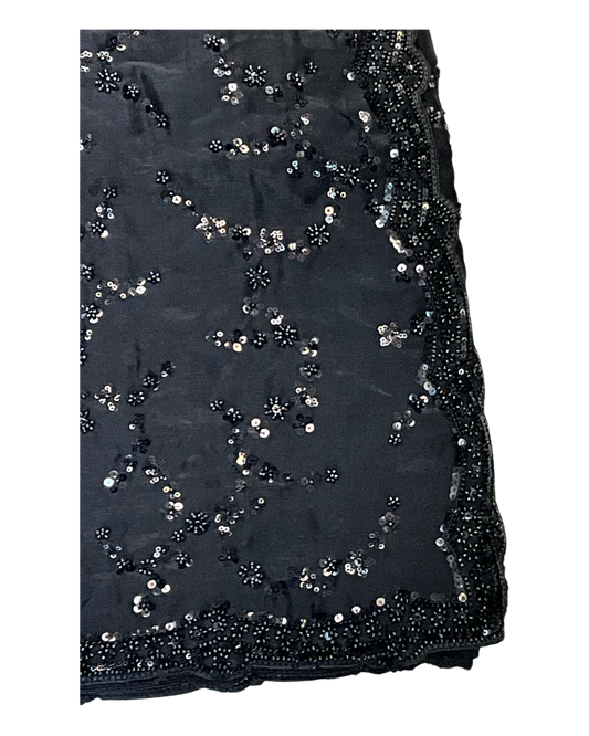 Black - Rich Saree with Allover Sequins Work and Blouse Piece - UK stock - 24hr Dispatch - RS2503 JV