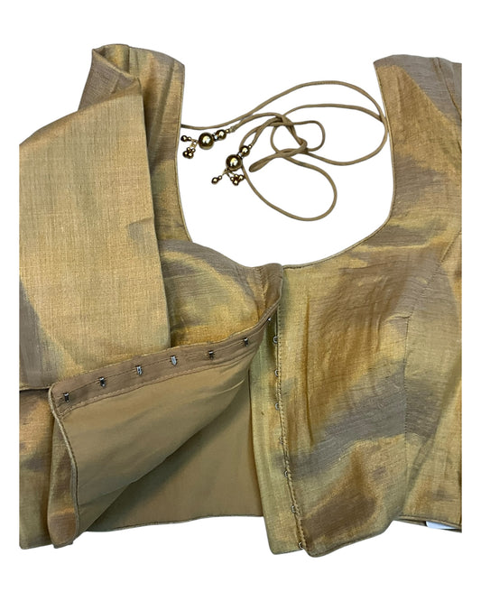 Classic Gold - Silky Saree blouse - UK Stock - Next Day / 2-3 Days Delivery - Size 34"-46" - XS, S, M, L, XL, XXL - VFL289 R