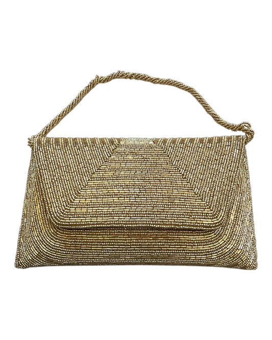 Gold - Rich Hand Embroidered Clutch Bag / Handbag -Bollywood / Weddings - JF27 11KJ25