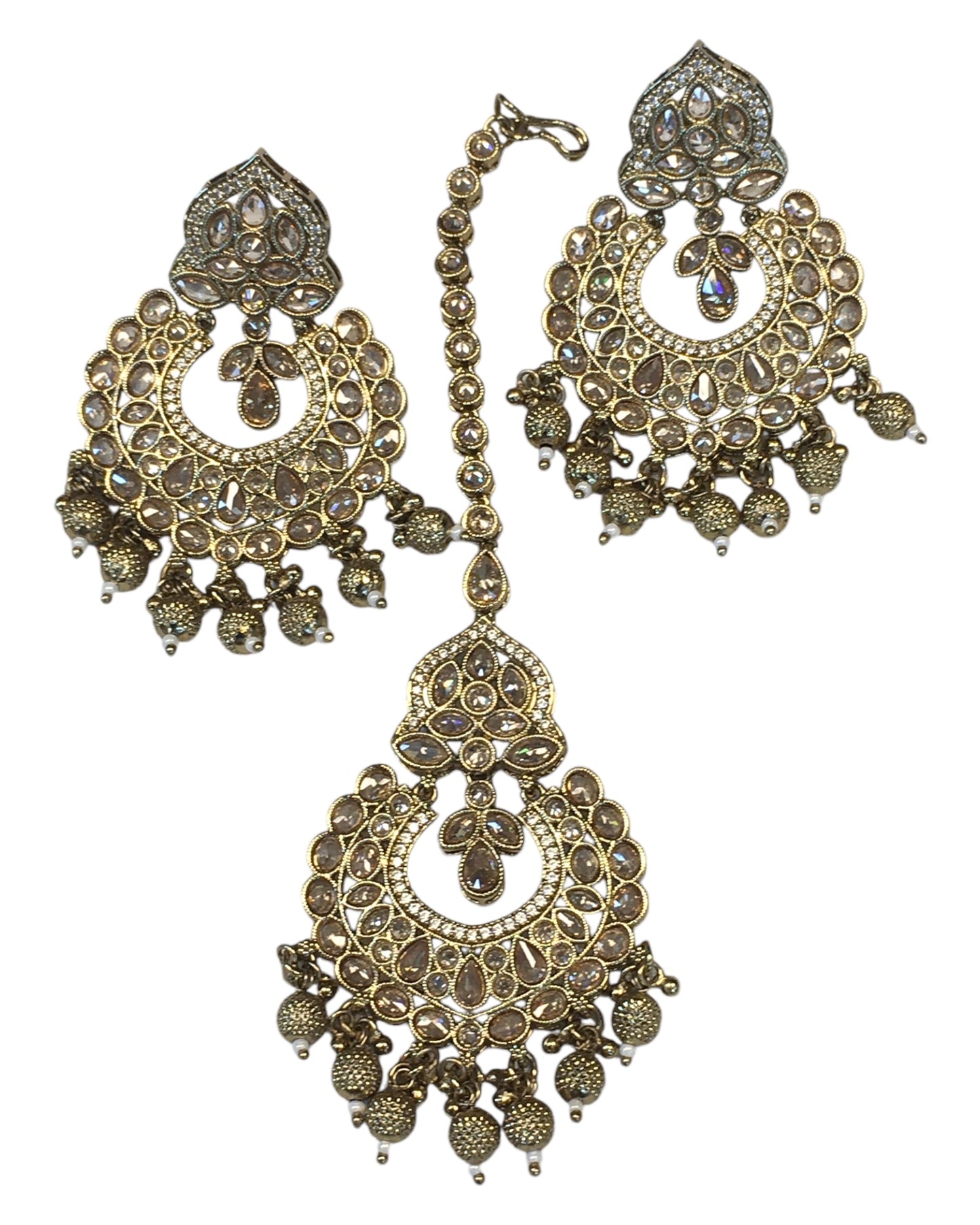 Antique Gold & Stones - Antique Gold Finish Long Necklace set - Bollywood - Weddings - AVON8016 11VT24