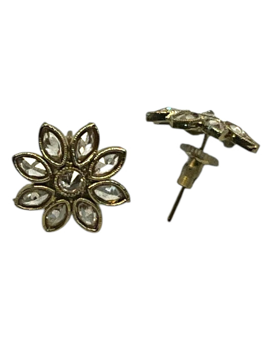 Gold Stone - Small Size Antique Gold Finish Long Necklace Set with Earrings - AE2509 C 0525