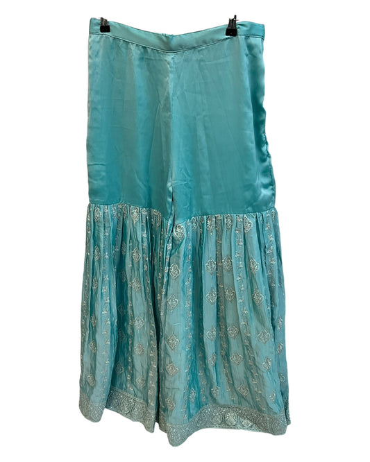 Sky Blue - Ladies Medium Length Top Palazzo Trousers Suit - Size 14 (40") - KTC241019 JJ