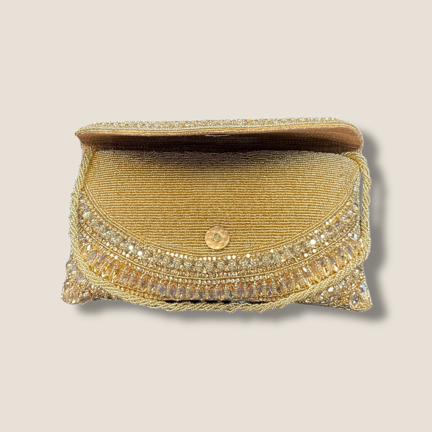 Gold Finish - Rich Hand Embroidered Clutch Bag / Handbag -Bollywood / Weddings - AKB238 05KP25