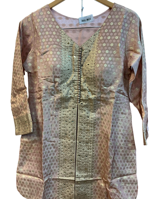 UK 12 / 38" - Baby Pink - Ladies Sharara / Palazzo Trousers Suit - UK Stock - Sangeet / Henna / Weddings - OC21195 VA