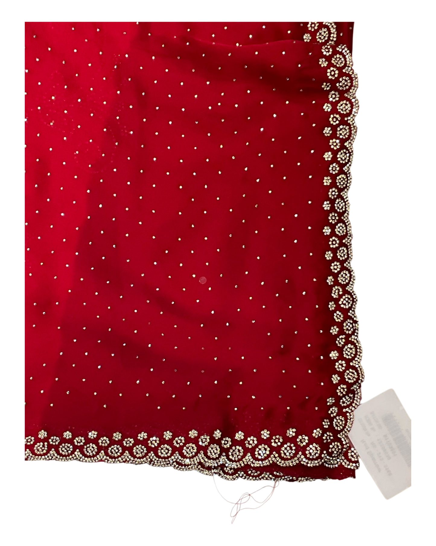 Red - Rich Saree with Stone Work and Blouse Piece - UK stock - 24hr Dispatch - RS2514 VC