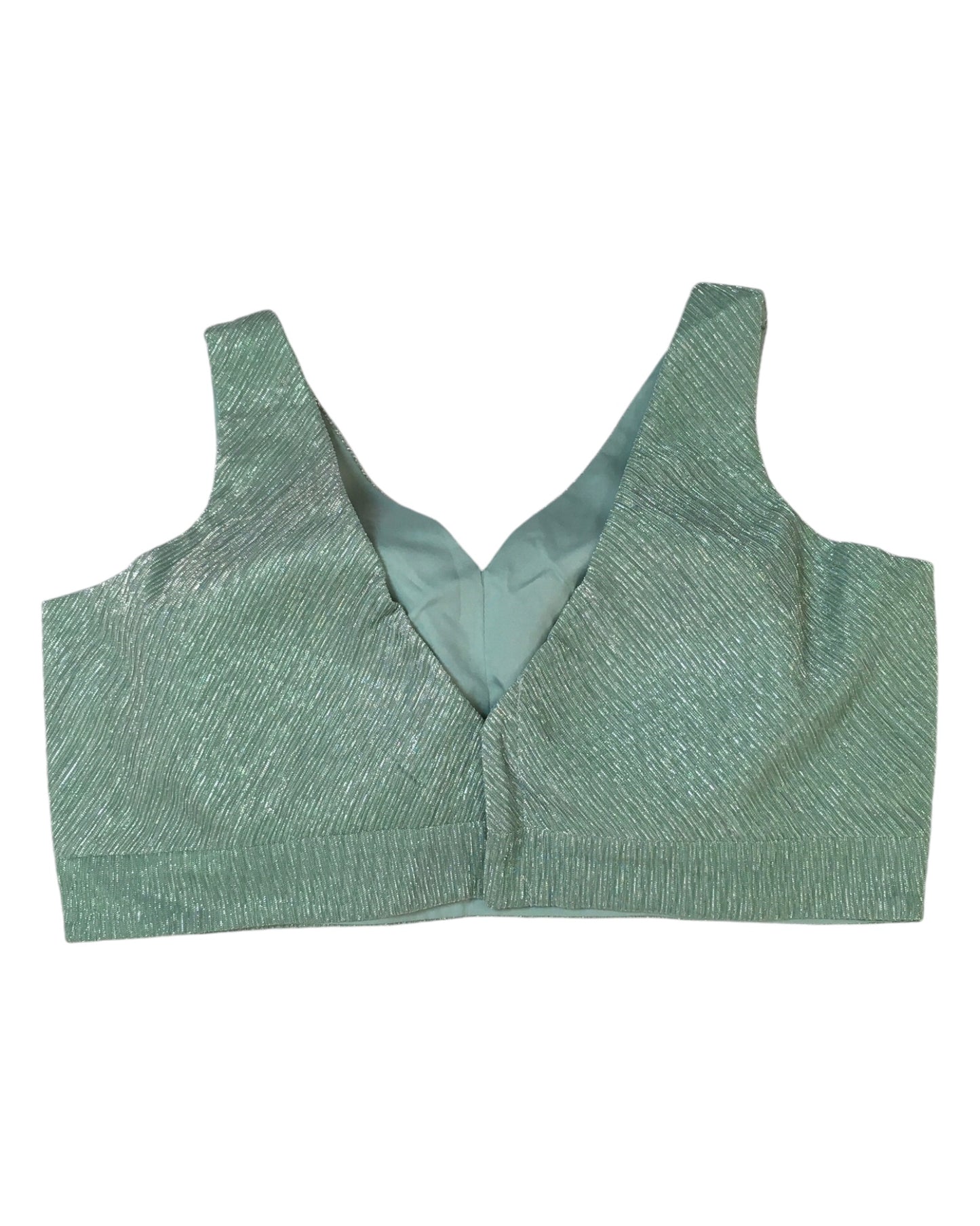 Sea Green - Well Cut Saree blouse with cups, Sleeveless - 38" - UK Stock - Quick Delivery - RNK - R957-KK