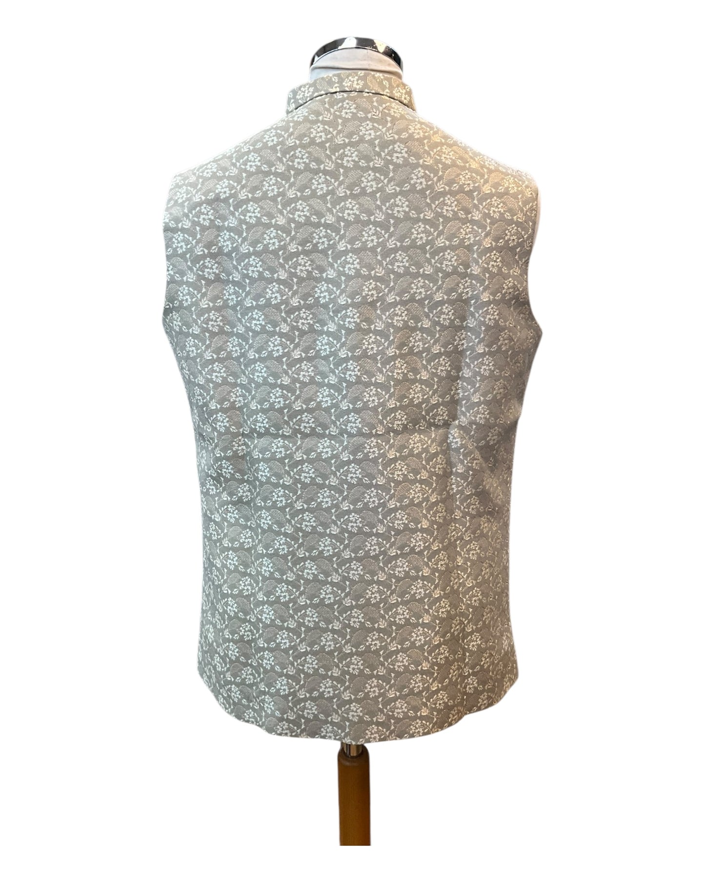 Beige Banarasi Brocade - Premium Mens Indian Waistcoat - UK Stock - 24 hr Dispatch - VNS-JKT23 10KT25)