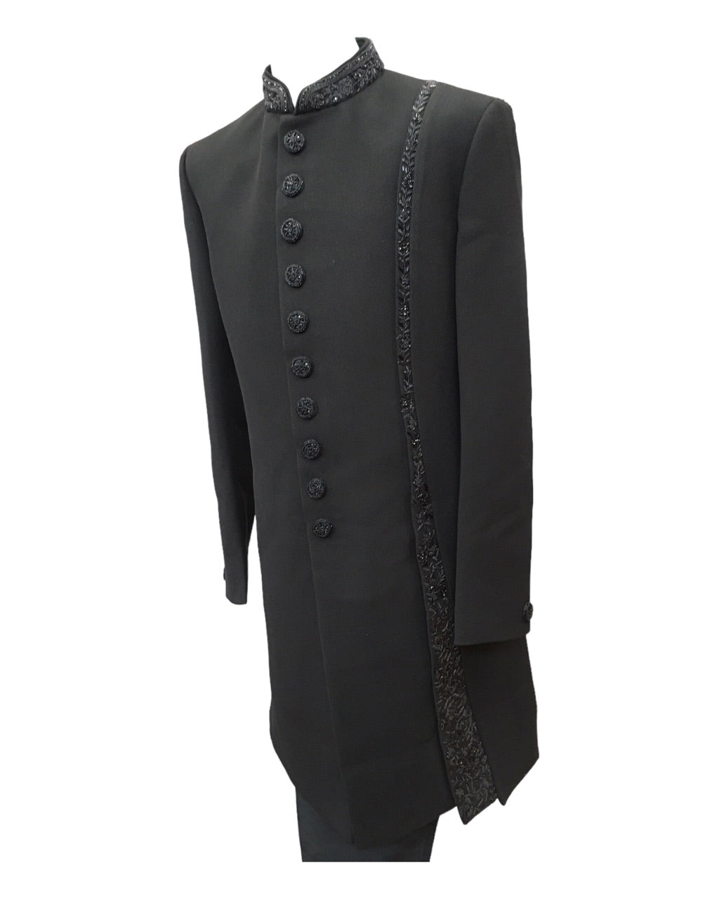 Stunning Black Self Embroidery Sherwani with Hand work - BS891 HP 0823