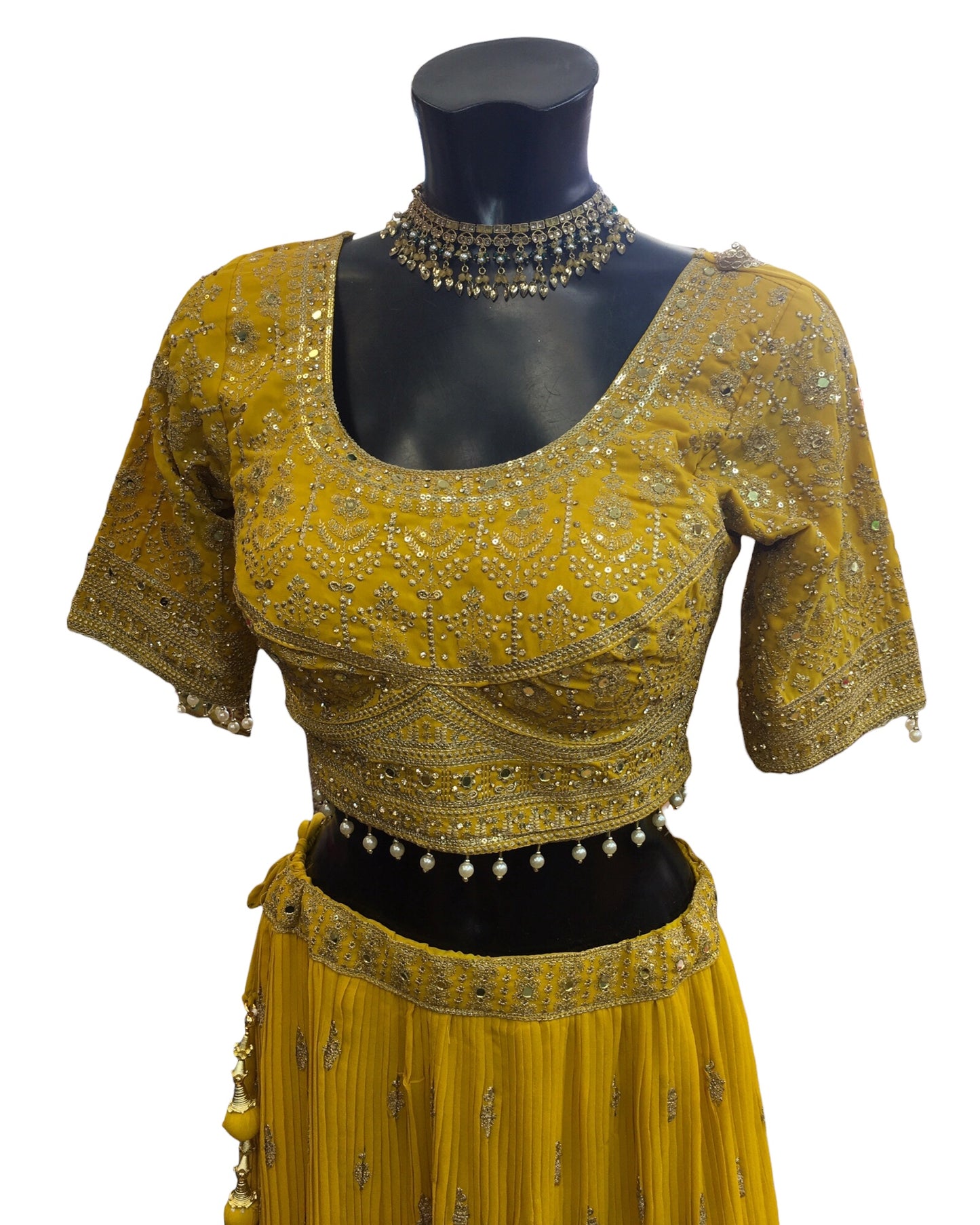 Haldi Yellow Ready Made Lehenga Set - Size 12 - 40"(Loosen up to 16) ) UK Stock - 24h Dispatch - KTC24314 TP 0324
