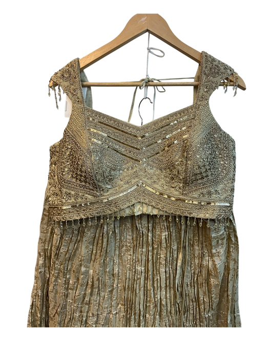 Size 12 / 38" Bust - Cream / Light Gold - Ready Made Lehenga Set - UK Stock - 24h Dispatch - SC1533 09AA25