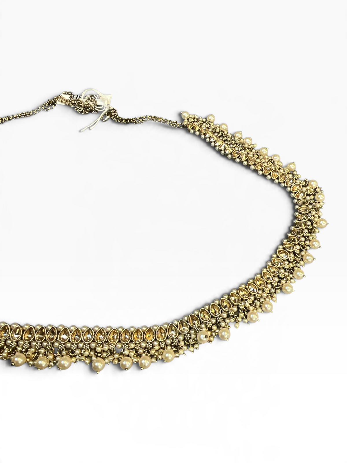 Royal Teardrop Kundan & Pearl Saree Belt (Kamarbandh) - 6BL68 10KA26