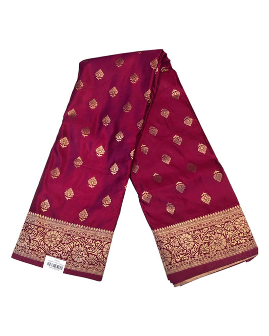 Magenta - Traditional Handloom Banarasi Sari / Saree - with Blouse Piece - SN2404 11VC24