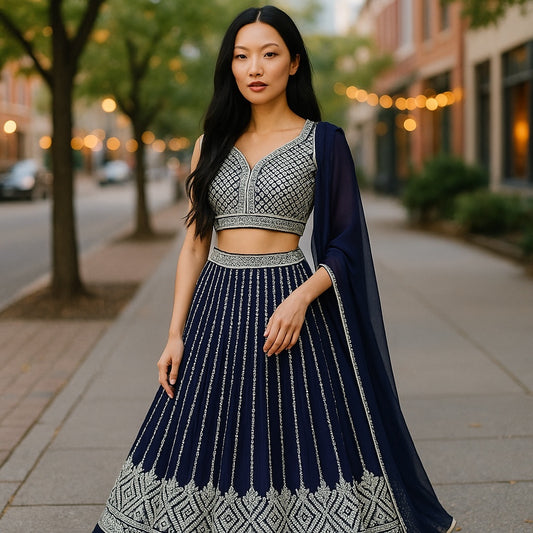 Purple - Ready Made Lehenga Set - Size 12 - 38"(Loosen up to 14) ) UK Stock - 24h Dispatch - KTC24504 TY 0524