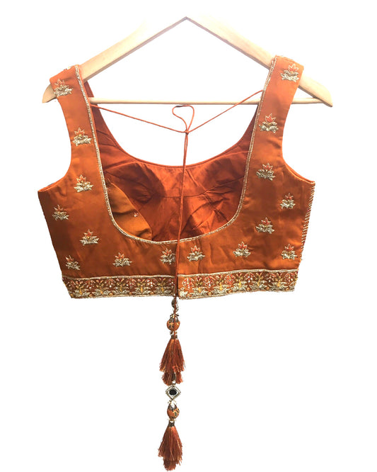 Designer Rusty Orange Ready Made Lehenga Set - Size 12 (14) UK Stock - 24h Dispatch - Diksha -ZC2317 KYY 0323
