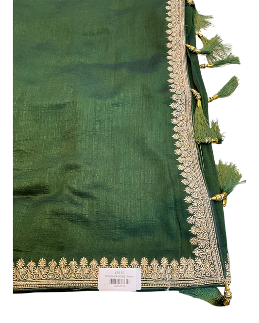 Bottle Green - Fancy Party Saree with Blouse Piece - UK stock - 24hr Dispatch - SP2606 KA