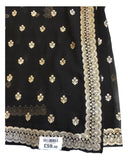 Black - Chiffon - Party Wear Embroidered Saree with Blouse Piece - SP2504008 VY