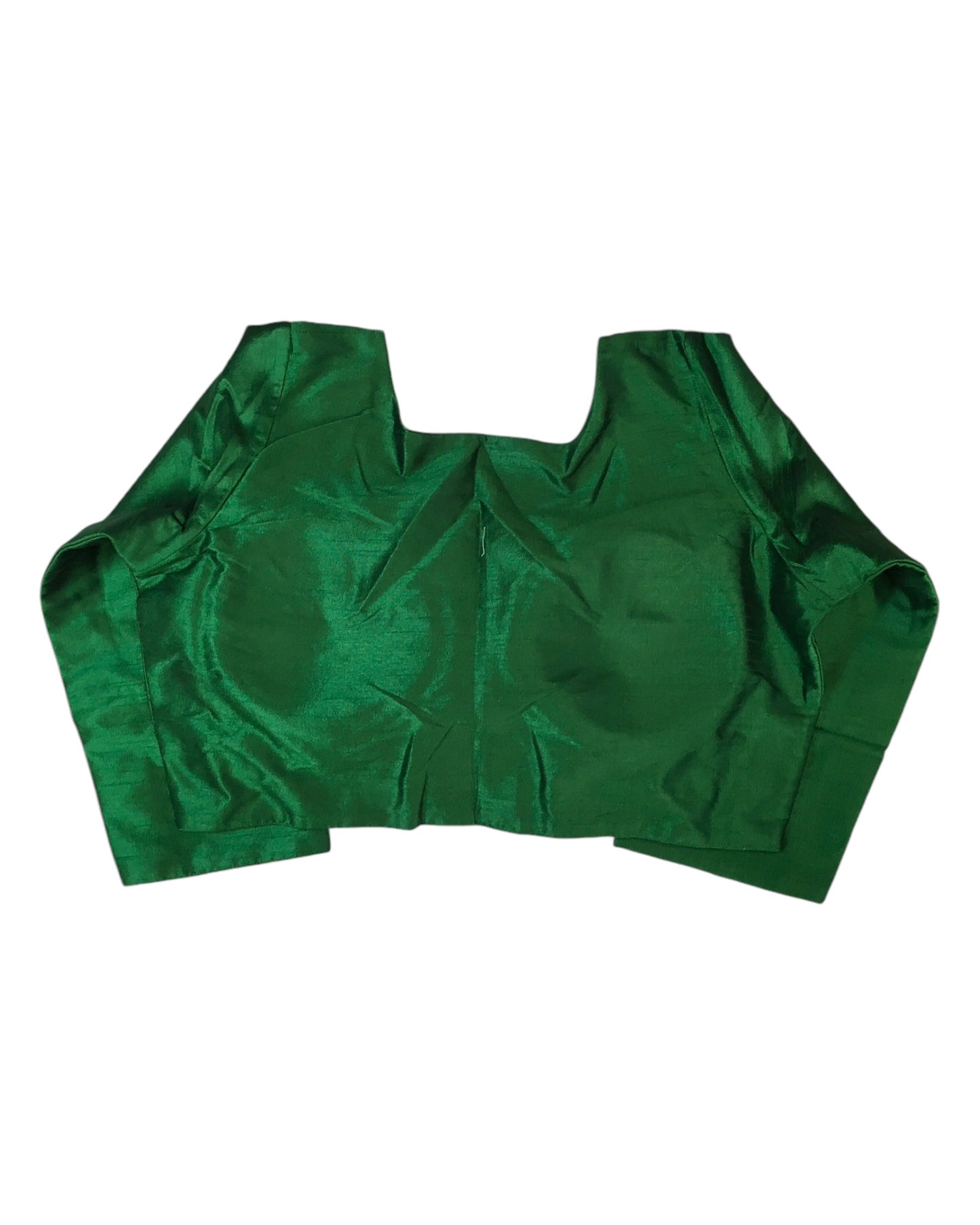 Green - Silky Saree blouse with cups, Long Sleeves, High Back - 38" - UK Stock - Quick Delivery - RNK - R231F-A