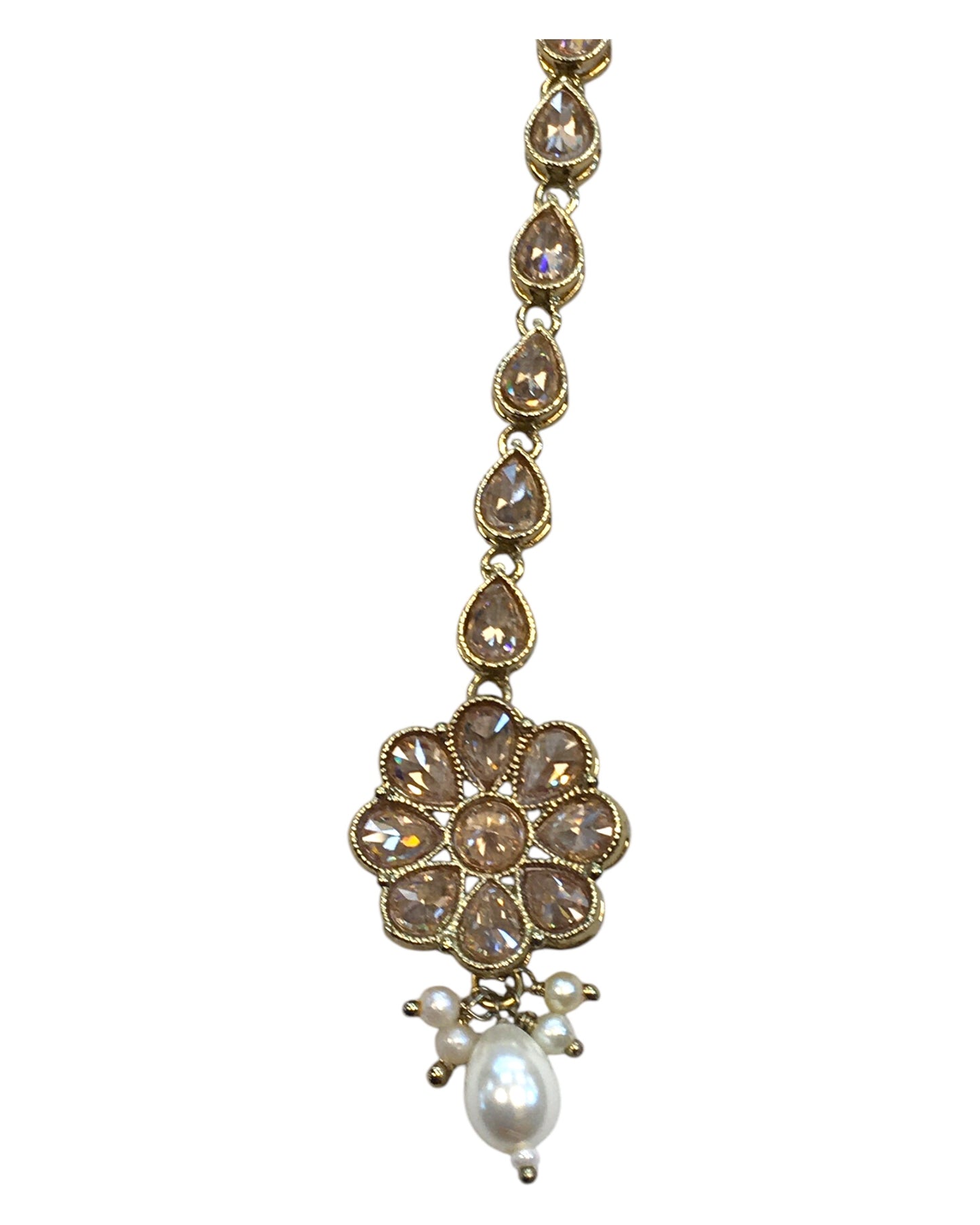 Gold / Neutral - Gold Finish Small Size Tika Head Piece - Indian Ladies Fashion Jewellery - AE2438 11Vp24